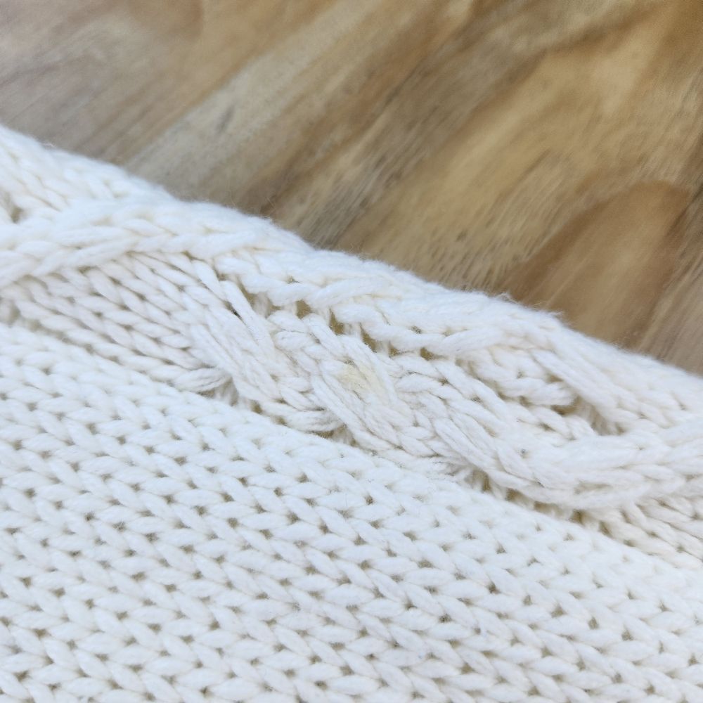 💜Caslon Ivory Cable Knit Button Hooded Long Sleeve Cardigan Medium - Picture 13 of 13